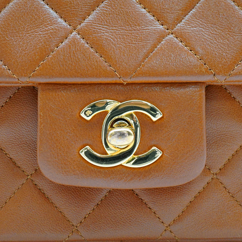 VINTAGE CHANEL MATELASSE CHAIN SHOULDER BAG BROWN LAMB SKIN GOLD HARDWARE 90344575