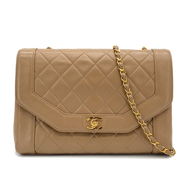 VINTAGE CHANEL MATELASSE CHAIN SHOULDER BAG BROWN LAMB SKIN GOLD HARDWARE 90324754