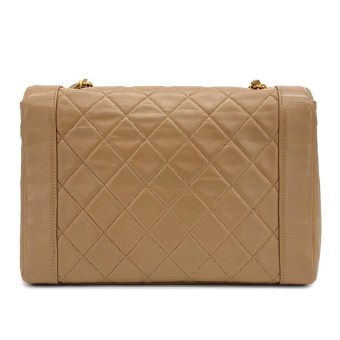 VINTAGE CHANEL MATELASSE CHAIN SHOULDER BAG BROWN LAMB SKIN GOLD HARDWARE 90324754