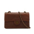 VINTAGE CHANEL MATELASSE CHAIN SHOULDER BAG BROWN LEATHER GOLD HARDWARE 90326856