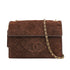 VINTAGE CHANEL MATELASSE CHAIN SHOULDER BAG BROWN SUEDE GOLD HARDWARE 90335596