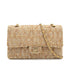 VINTAGE CHANEL MATELASSE CHAIN SHOULDER BAG GOLD YELLOW TWEED GOLD HARDWARE 90322175