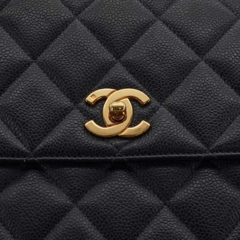 VINTAGE CHANEL MATELASSE CHAIN SHOULDER BAG NAVY CAVIAR SKIN GOLD HARDWARE 90343931