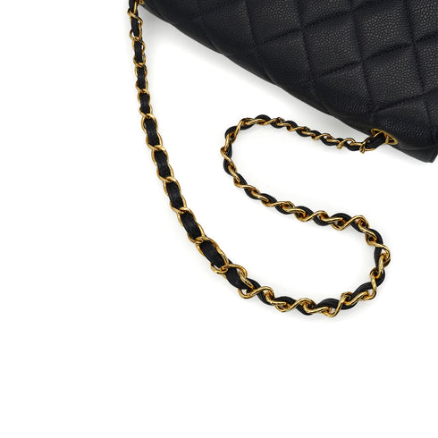 VINTAGE CHANEL MATELASSE CHAIN SHOULDER BAG NAVY CAVIAR SKIN GOLD HARDWARE 90343931