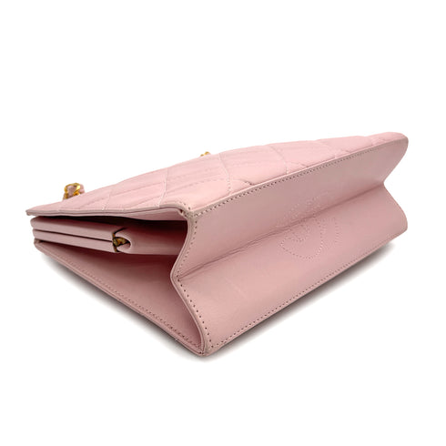 VINTAGE CHANEL MATELASSE CHAIN SHOULDER BAG PINK LAMB SKIN 90313402