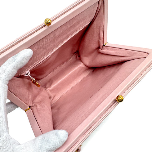 VINTAGE CHANEL MATELASSE CHAIN SHOULDER BAG PINK LAMB SKIN 90313402