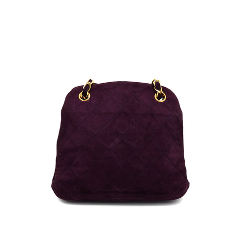 VINTAGE CHANEL MATELASSE CHAIN SHOULDER BAG PURPLE SUEDE GOLD HARDWARE 90335036