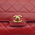 VINTAGE CHANEL MATELASSE CHAIN SHOULDER BAG RED LAMB SKIN GOLD HARDWARE 90335593