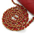 VINTAGE CHANEL MATELASSE CHAIN SHOULDER BAG RED LAMB SKIN GOLD HARDWARE 90335593