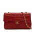 VINTAGE CHANEL MATELASSE CHAIN SHOULDER BAG RED LAMB SKIN GOLD HARDWARE 90343624