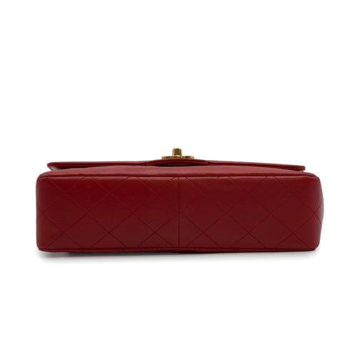 VINTAGE CHANEL MATELASSE CHAIN SHOULDER BAG RED LAMB SKIN GOLD HARDWARE 90343624