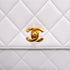 VINTAGE CHANEL MATELASSE CHAIN SHOULDER BAG WHITE LAMB SKIN GOLD HARDWARE 90346872
