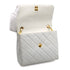 VINTAGE CHANEL MATELASSE CHAIN SHOULDER BAG WHITE LAMB SKIN GOLD HARDWARE 90346872