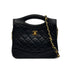 VINTAGE CHANEL MATELASSE CHAIN SHOULDER HAND BAG BLACK LAMB SKIN GOLD HARDWARE 90329231