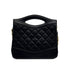 VINTAGE CHANEL MATELASSE CHAIN SHOULDER HAND BAG BLACK LAMB SKIN GOLD HARDWARE 90329231