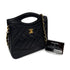 VINTAGE CHANEL MATELASSE CHAIN SHOULDER HAND BAG BLACK LAMB SKIN GOLD HARDWARE 90329231