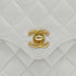 VINTAGE CHANEL MATELASSE CHAIN SHOULDER HAND BAG WHITE LAMB SKIN GOLD HARDWARE 90343615
