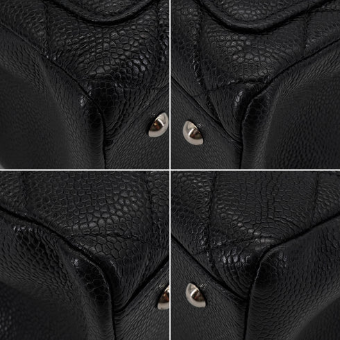 VINTAGE CHANEL COCOMARK MATELASSE CHAIN TOTE BAG BLACK CAVIAR SKIN SILVER HARDWARE 90339972