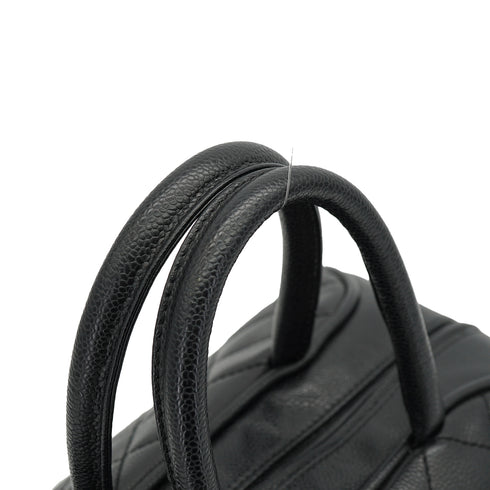 VINTAGE CHANEL MATELASSE COCOMARK BOSTON BAG BLACK CAVIAR SKIN 90328124