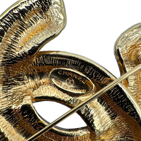 VINTAGE CHANEL MATELASSE COCOMARK BROOCH GOLD ACCESSORY 90318637
