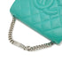 VINTAGE CHANEL MATELASSE COCOMARK CHAIN HAND BAG TURQUOISE BLUE LAMB SKIN SILVER HARDWARE 90340485