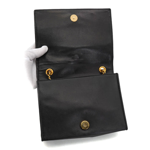 VINTAGE CHANEL MATELASSE COCOMARK CHAIN SHOULDER BAG BLACK LAMB SKIN GOLD HARDWARE 90338352