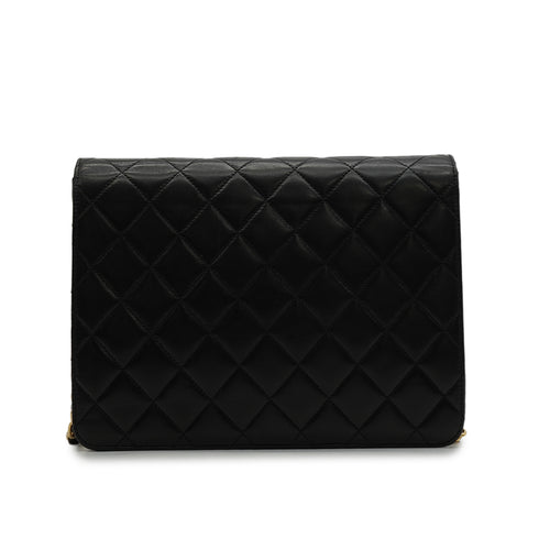 VINTAGE CHANEL MATELASSE COCOMARK CHAIN SHOULDER BAG BLACK LAMB SKIN GOLD HARDWARE 90346130