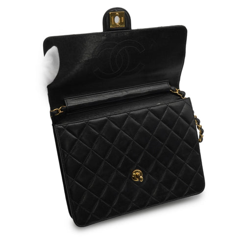 VINTAGE CHANEL MATELASSE COCOMARK CHAIN SHOULDER BAG BLACK LAMB SKIN GOLD HARDWARE 90346130