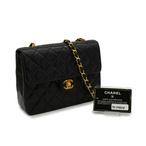 VINTAGE CHANEL MATELASSE COCOMARK CHAIN SHOULDER BAG BLACK LAMB SKIN GOLD HARDWARE 90346664