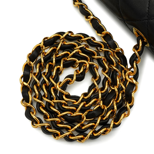 VINTAGE CHANEL MATELASSE COCOMARK CHAIN SHOULDER BAG BLACK LAMB SKIN GOLD HARDWARE 90346664