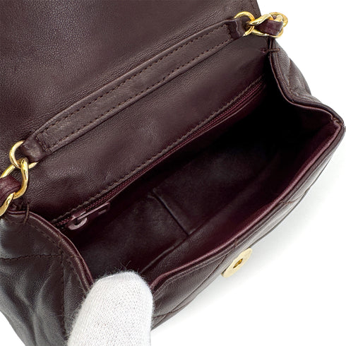 VINTAGE CHANEL MATELASSE COCOMARK CHAIN SHOULDER BAG BROWN LAMB SKIN GOLD HARDWARE 90324287