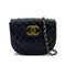 VINTAGE CHANEL MATELASSE COCOMARK CHAIN SHOULDER BAG NAVY LAMB SKIN GOLD HARDWARE 90308206