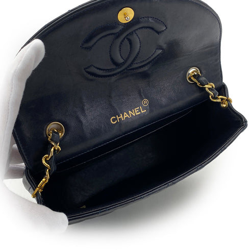 VINTAGE CHANEL MATELASSE COCOMARK CHAIN SHOULDER BAG NAVY LAMB SKIN GOLD HARDWARE 90308206