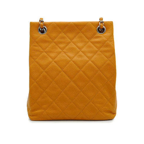VINTAGE CHANEL MATELASSE COCOMARK CHAIN SHOULDER BAG ORANGE CAVIAR SKIN SILVER HARDWARE 90346146