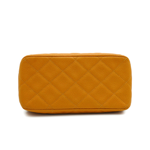 VINTAGE CHANEL MATELASSE COCOMARK CHAIN SHOULDER BAG ORANGE CAVIAR SKIN SILVER HARDWARE 90346146