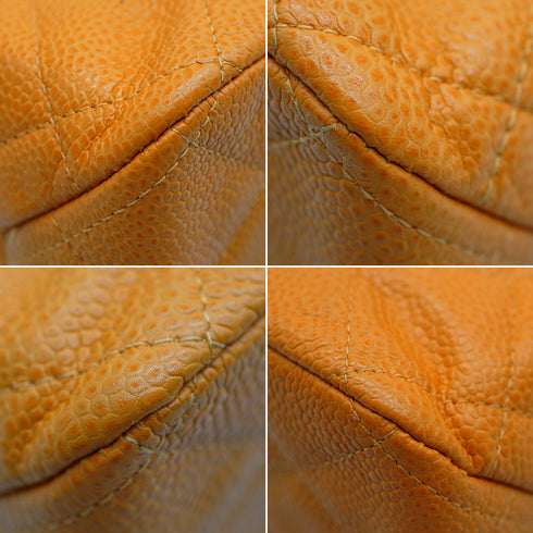 VINTAGE CHANEL MATELASSE COCOMARK CHAIN SHOULDER BAG ORANGE CAVIAR SKIN SILVER HARDWARE 90346146