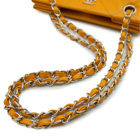 VINTAGE CHANEL MATELASSE COCOMARK CHAIN SHOULDER BAG ORANGE CAVIAR SKIN SILVER HARDWARE 90346146