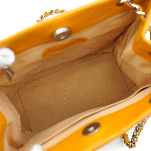 VINTAGE CHANEL MATELASSE COCOMARK CHAIN SHOULDER BAG ORANGE CAVIAR SKIN SILVER HARDWARE 90346146