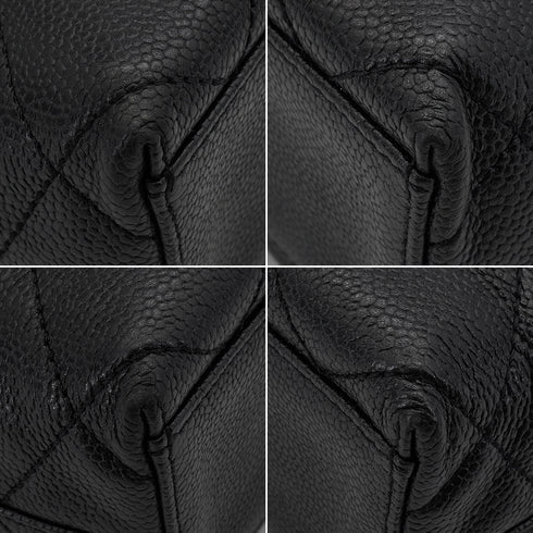 VINTAGE CHANEL MATELASSE COCOMARK CHAIN TOTE SHOULDER BAG BLACK BROWN CAVIAR SKIN PLASTIC HARDWARE 90339644