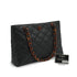 VINTAGE CHANEL MATELASSE COCOMARK CHAIN TOTE SHOULDER BAG BLACK BROWN CAVIAR SKIN PLASTIC HARDWARE 90339644