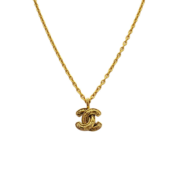 VINTAGE CHANEL MATELASSE COCOMARK NECKLACE GOLD ACCESSORY 90319600