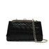 VINTAGE CHANEL MATELASSE COCOMARK RHINESTONE CHAIN SHOULDER BAG BLACK RAMB SKIN SILVER HARDWARE 90339834