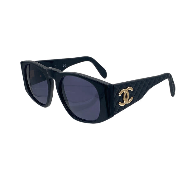 VINTAGE CHANEL MATELASSE COCOMARK SUNGLASSES BLACK EYEWEAR 90321181