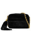 VINTAGE CHANEL MATELASSE FRINGE BIJOU CHAIN SHOULDER BAG BLACK SUEDE GOLD HARDWARE 90329207
