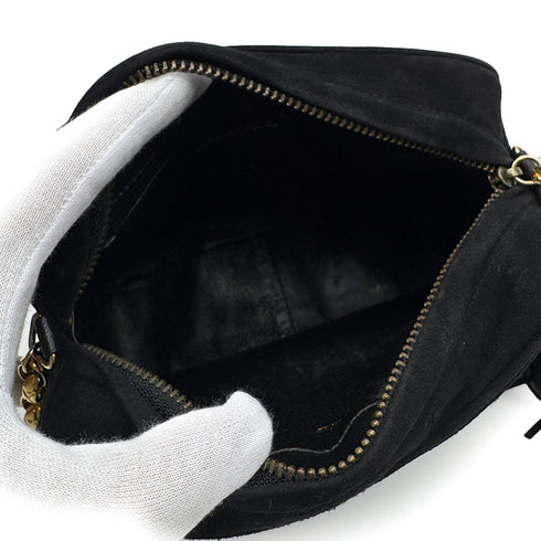 VINTAGE CHANEL MATELASSE FRINGE BIJOU CHAIN SHOULDER BAG BLACK SUEDE GOLD HARDWARE 90329207
