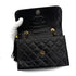 VINTAGE CHANEL MATELASSE FRINGE CHAIN SHOULDER BAG BLACK LAMB SKIN GOLD HARDWARE 90323196