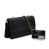 VINTAGE CHANEL MATELASSE FRINGE CHAIN SHOULDER BAG BLACK LAMB SKIN GOLD HARDWARE 90323196