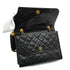 VINTAGE CHANEL MATELASSE FRINGE CHAIN SHOULDER BAG BLACK LAMB SKIN GOLD HARDWARE 90345511