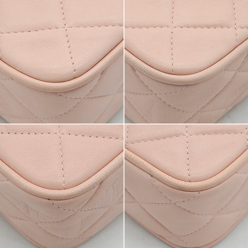 VINTAGE CHANEL MATELASSE FRINGE CHAIN SHOULDER BAG PINK LAMB SKIN GOLD HARDWARE 90344375