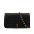 VINTAGE CHANEL MATELASSE FULL FLAP CHAIN SHOULDER BAG BLACK LAMB SKIN GOLD HARDWARE 90333182